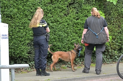 Politie start zoektocht in bosjes naar vuurwapen in Breda, speurhond ingezet