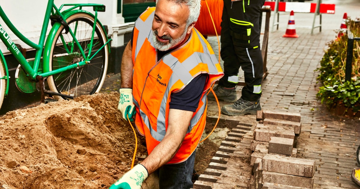 Werkzaamheden Klompweg in Nigtevecht voor aanleg van glasvezel