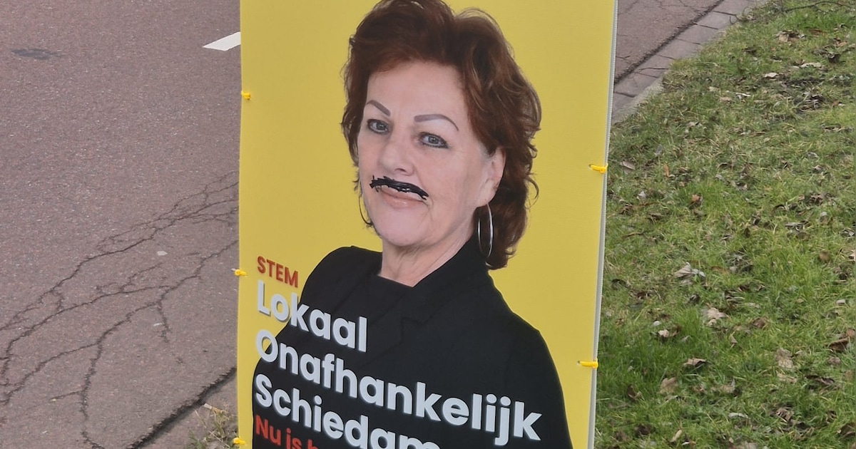 Lijsttrekker Rotteveel woedend om flinke snor op haar beeltenis