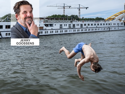 Jerry ziet af van een duik, ondanks dat Utrecht zomers in een waterpark verandert