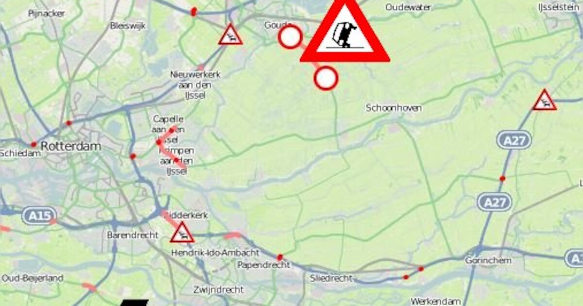 Frontale aanrijding nabij Stolwijkersluis