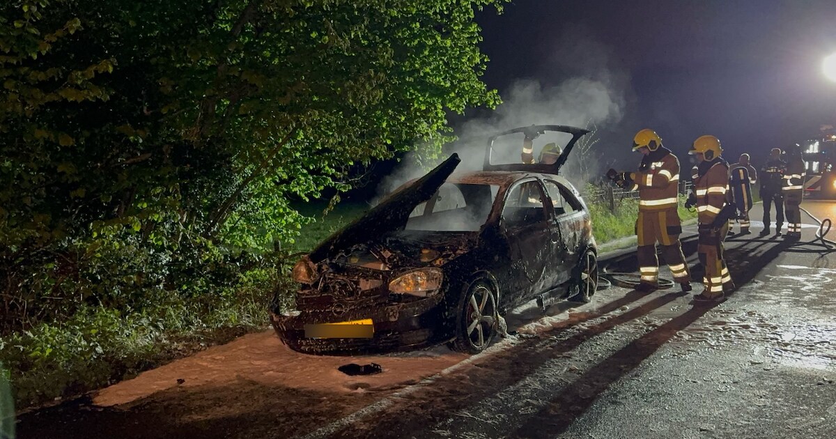 Auto vliegt al rijdend in brand in buitengebied bij Stein