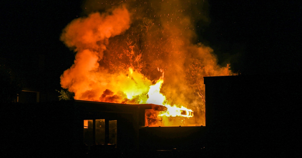 Brand in schuur geblust aan 't Leantsje in Gorredijk