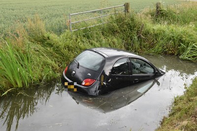 Vrouw moet uitwijken voor konijn en belandt met auto in de sloot in Neerijnen