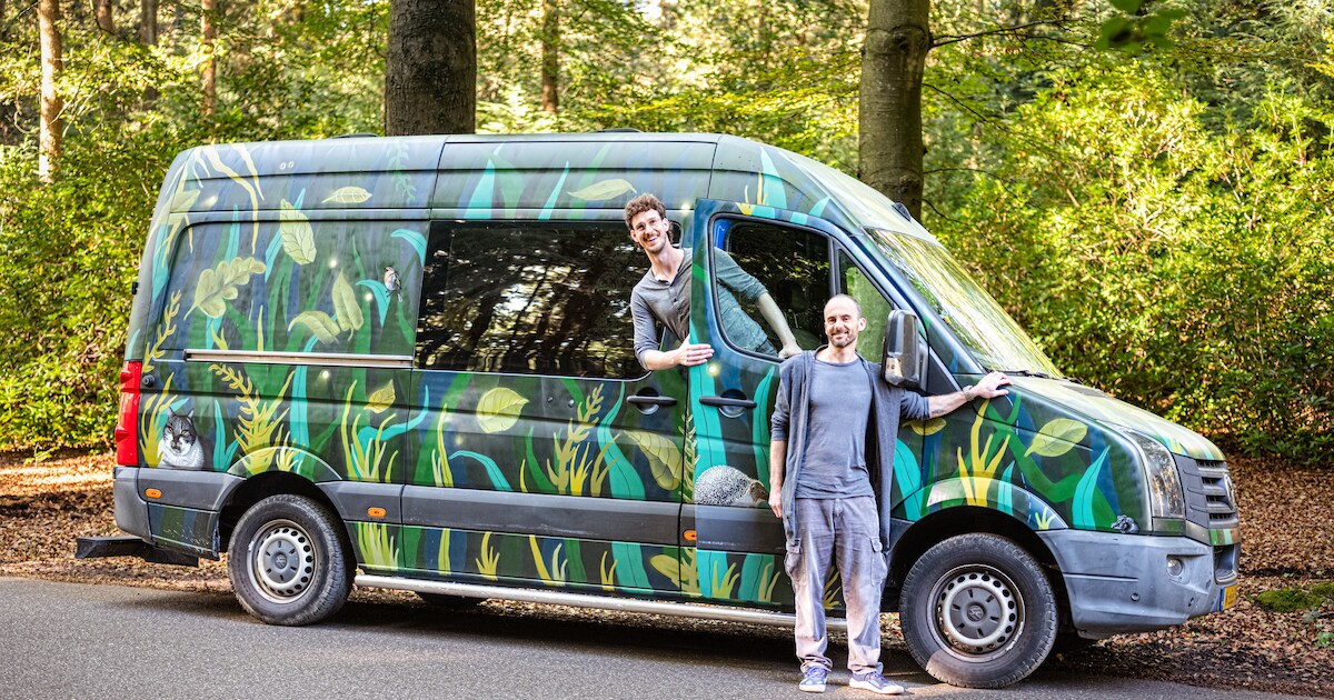 De natuur op wielen: op de camper van Teije en Menno zitten muisjes ...