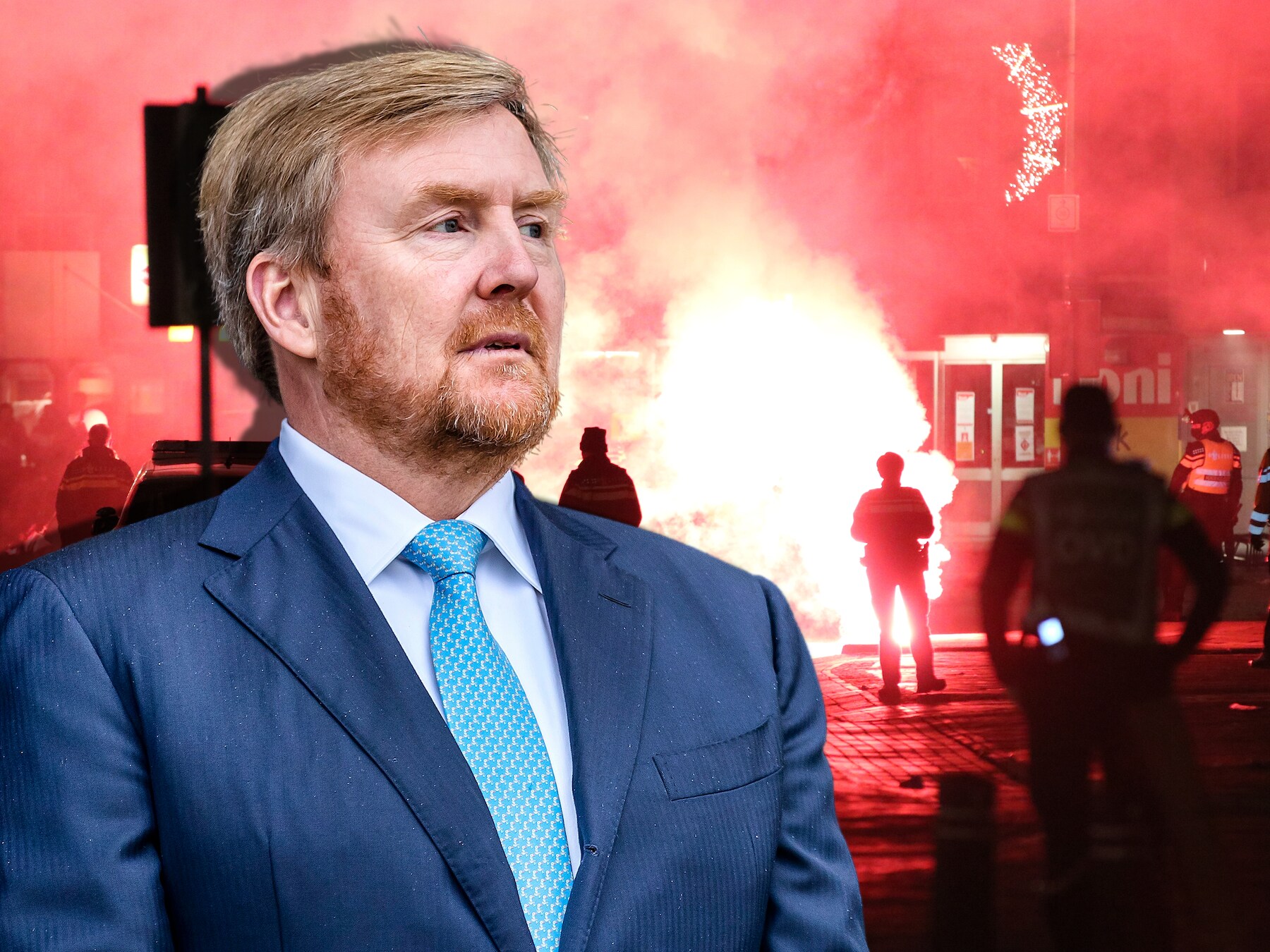 Koning Willem-Alexander sprak vandaag met burgemeesters van Zwolle en Urk over de rellen na de avondklok. Achtergrond: trammelant op Urk.
