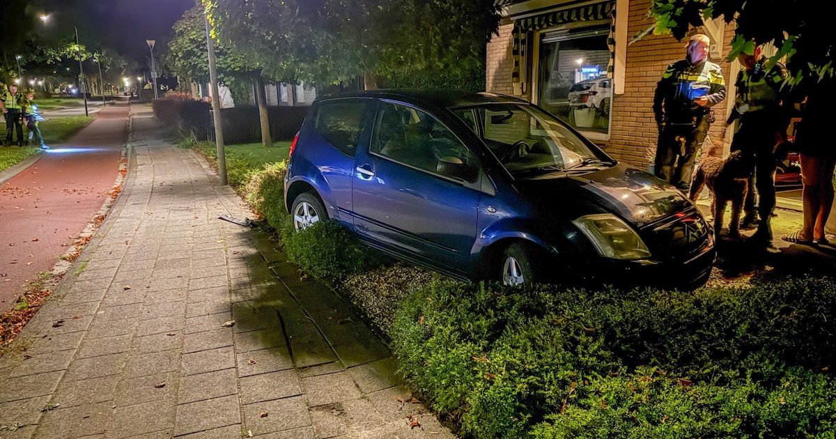 Auto belandt in voortuin in Vries