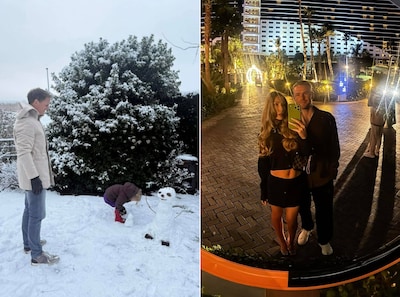 Frank de Boer bouwt een sneeuwpop na gecancelde vlucht, Davy Klaassen zocht de zon op in Dubai