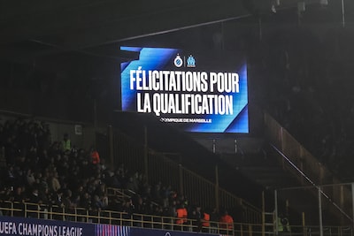 the-scoreboard-pictured-after-a-soccer-game-between-belgian-club-brugge-and-french-olympique-de-marseille-wednesday-28-january-2026-in-brugge-on-day-eight-of-the-league-phase-of-the-uefa-champions-league-tournament-belga-photo-bruno-fahy