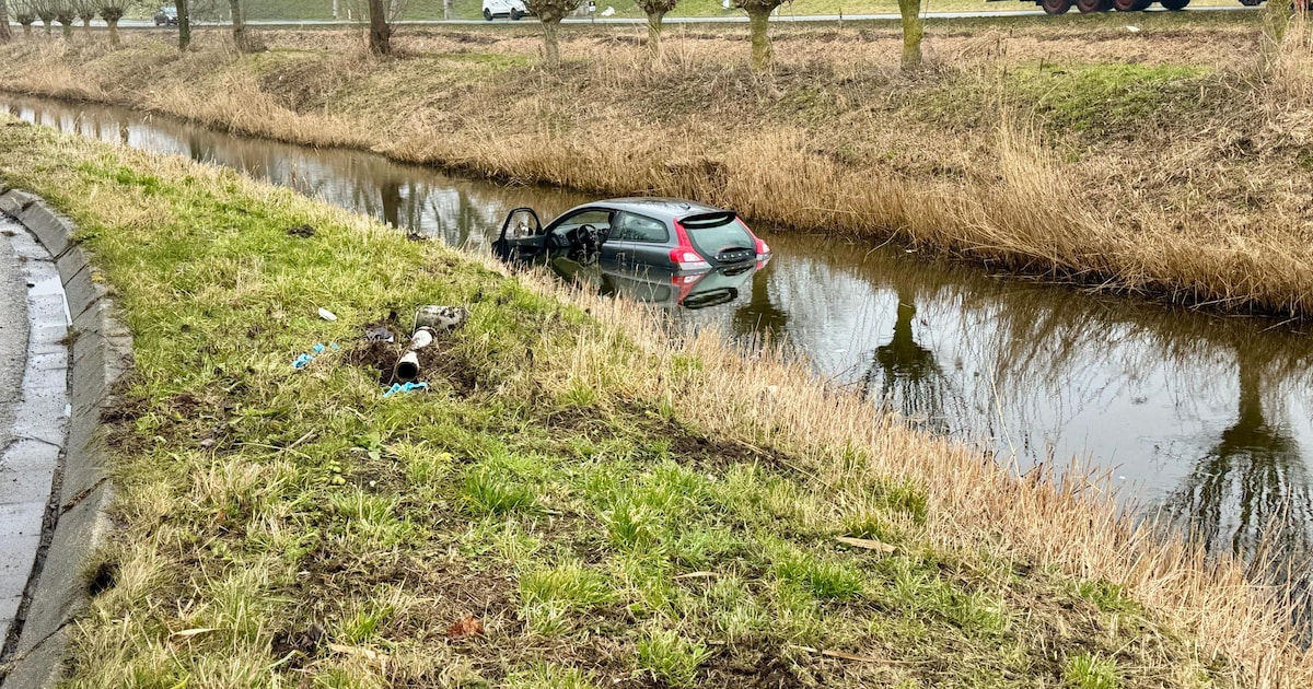 Vrouw en hond gered nadat auto te water aan De Dolfijn in Enkhuizen