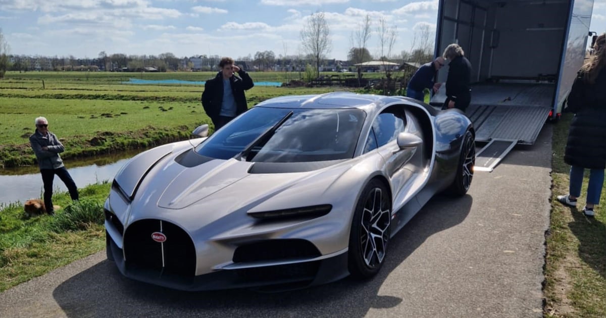 Zeldzame Bugatti Tourbillon van vier miljoen euro duikt op bij molens van Kinderdijk