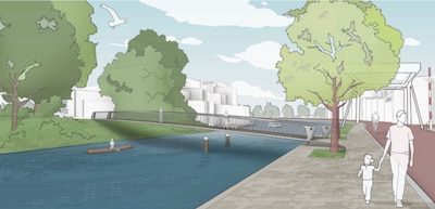 Zo komt de nieuwe voetgangersbrug bij de voormalige gevangenis Wolvenplein eruit te zien