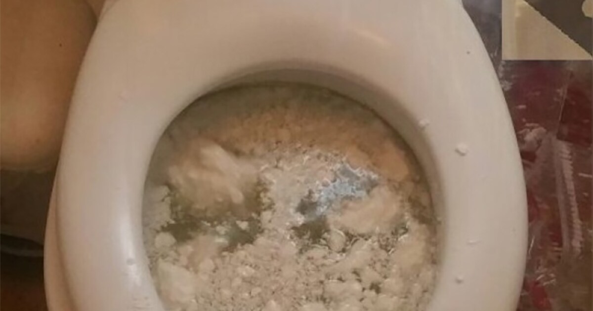 Wc verstopt door amfetamine