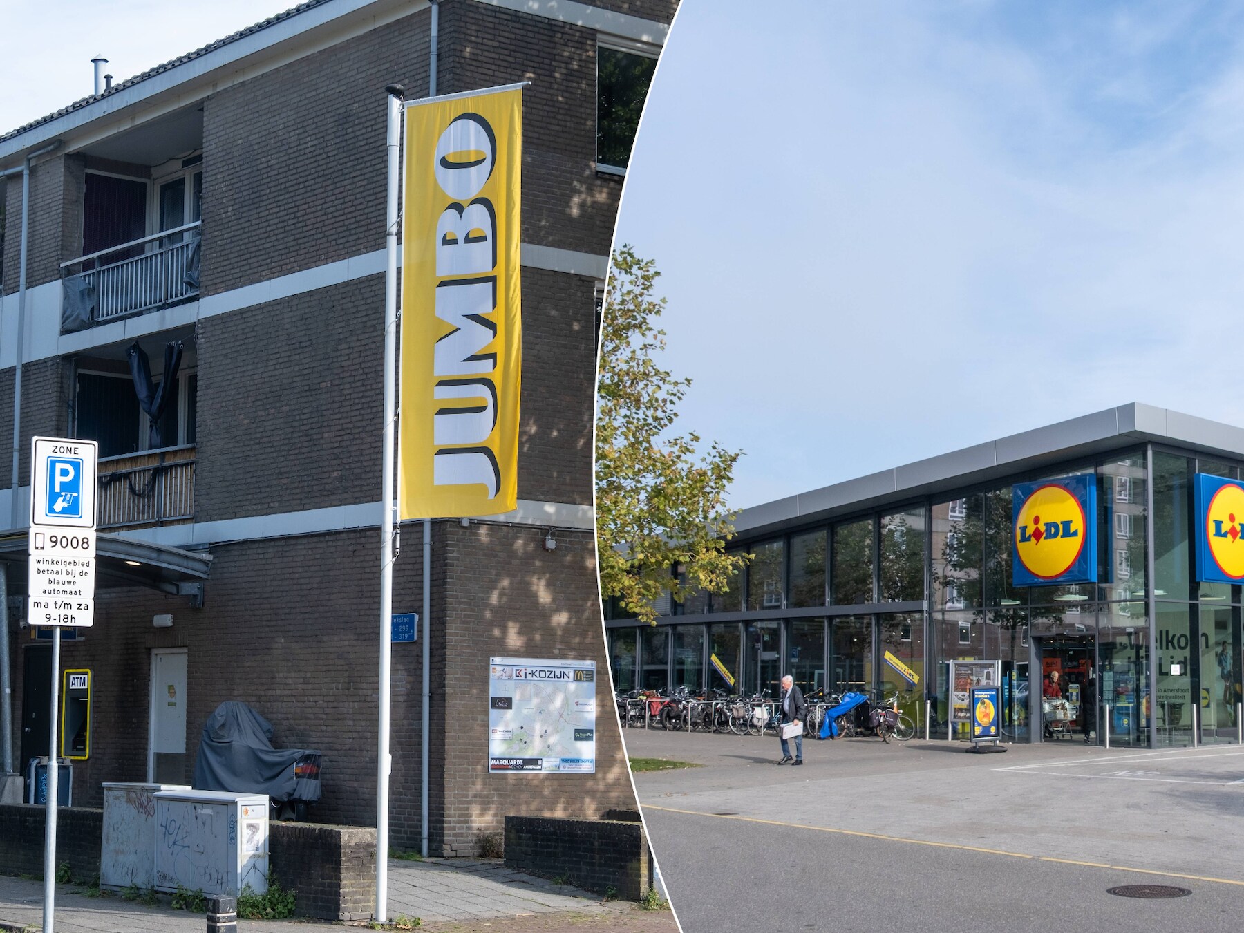 Bij de Lidl parkeer je gratis, één minuut verderop bij de Jumbo kost het je 30 cent per uur: ‘Bizarre situatie’