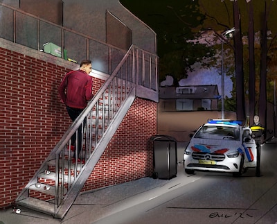 Aangeschoten man (35) uit Waalwijk met bier en schroevendraaiers op brandtrap: ‘Ik was er echt niet 