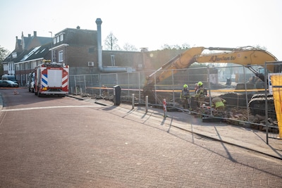 Gaslek bij werkzaamheden in Roosendaal, Enexis ter plaatse