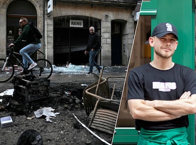 Hollandse snackbar overleeft Franse rellen nipt: ‘In onze straat is alles kapot en gejat’