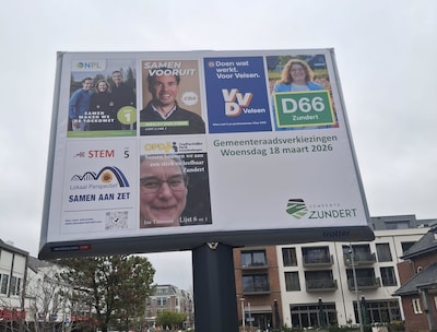 Ook fout verkiezingsbord in Zundert: VVD-poster had eigenlijk 110 kilometer verderop moeten hangen