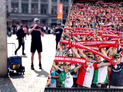 Raymond zingt Feyenoord-lied in hartje Amsterdam: ‘Niemand wilde met me meezingen’