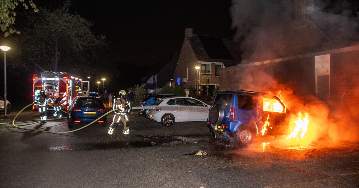 Meerdere auto’s en woning beschadigd door voertuigbrand op Korenmolen in Vianen