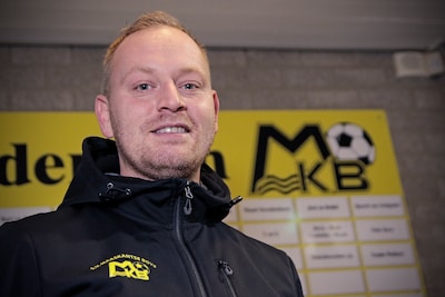 Bas (30) is niet alleen speler én trainer, maar ook verrassende doelpuntenmachine van Maaskantse Boy