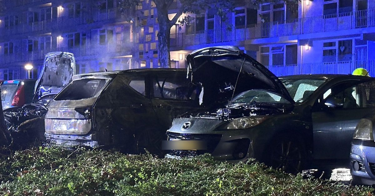 Drie auto's in brand in Heerlen