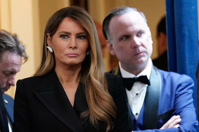 First lady Melania Trump during the press conference.