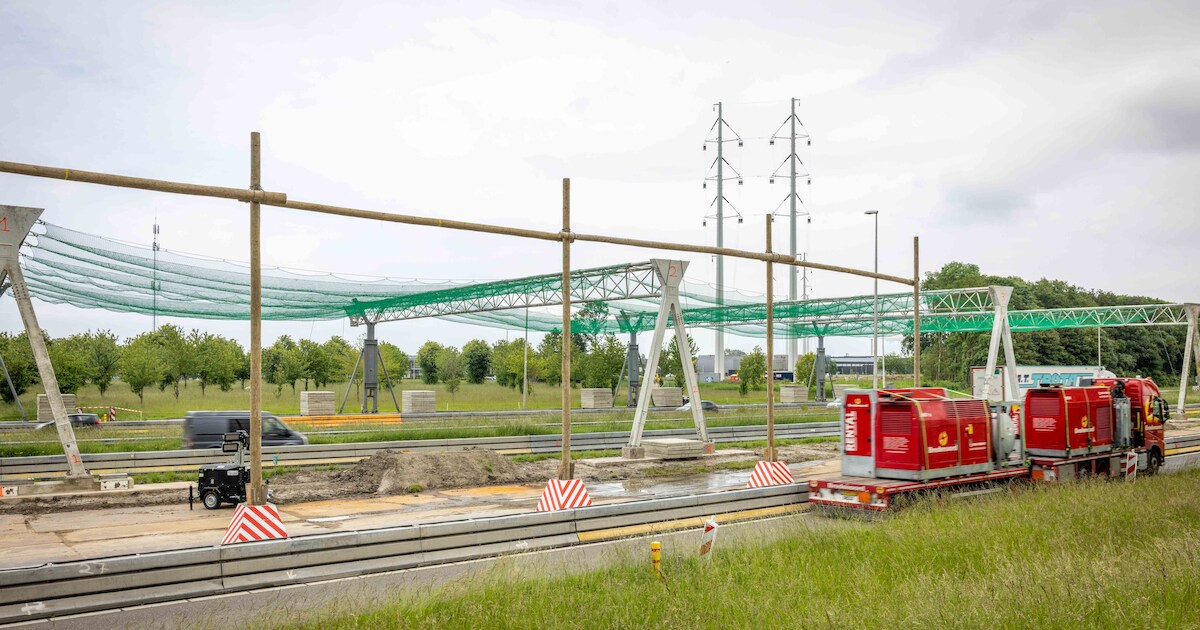 Er hangen grote groene netten boven de A58; Dit is waarom | Regio | AD.nl