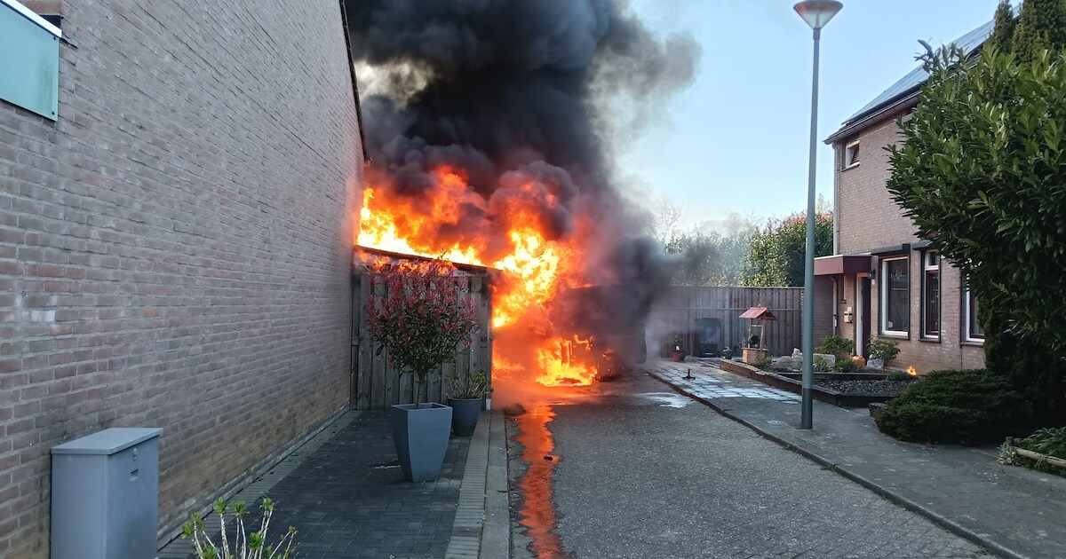 Middelbrand op Lei Kluitmansstraat in Swalmen