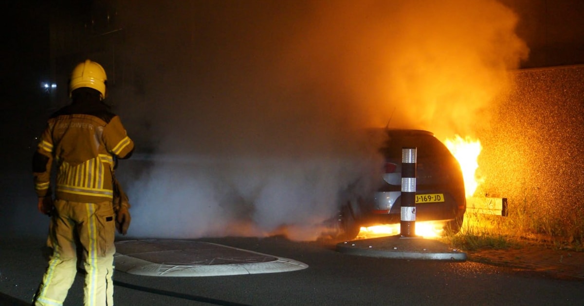 Auto verwoest door brand aan Achter de Molen in Almelo