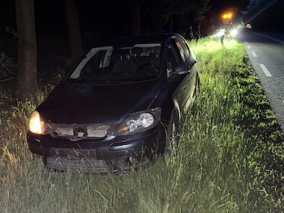 Auto flink beschadigd na botsing met overstekende ree op de N332 bij Holten