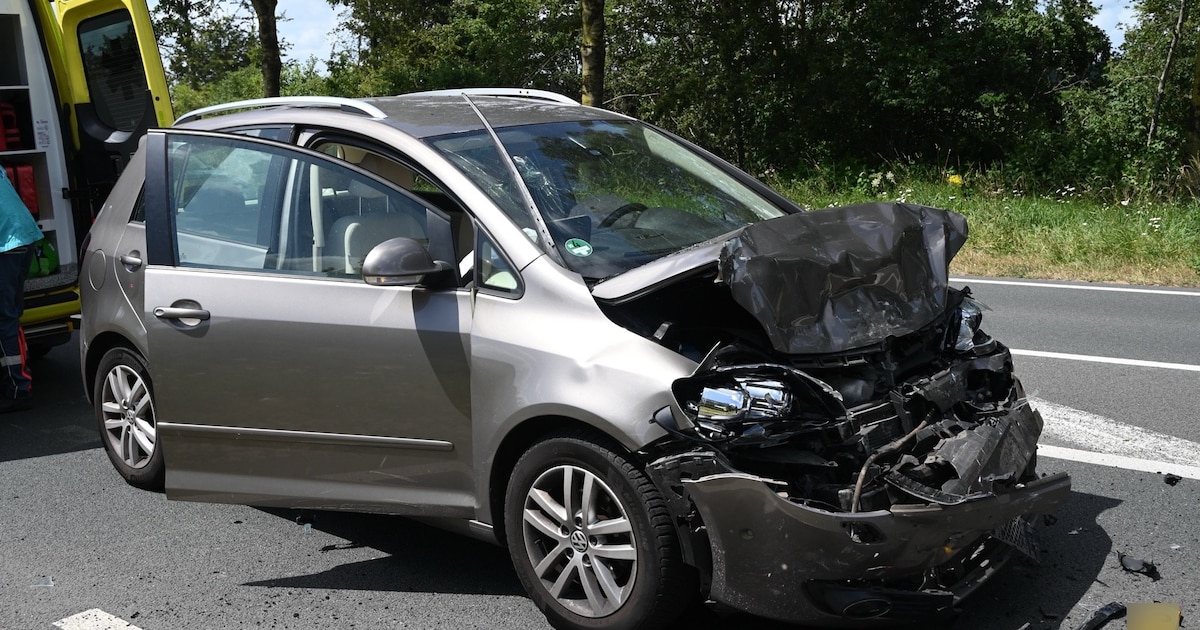 Drie auto's botsen op elkaar nadat automobilist remt voor overstekende eenden