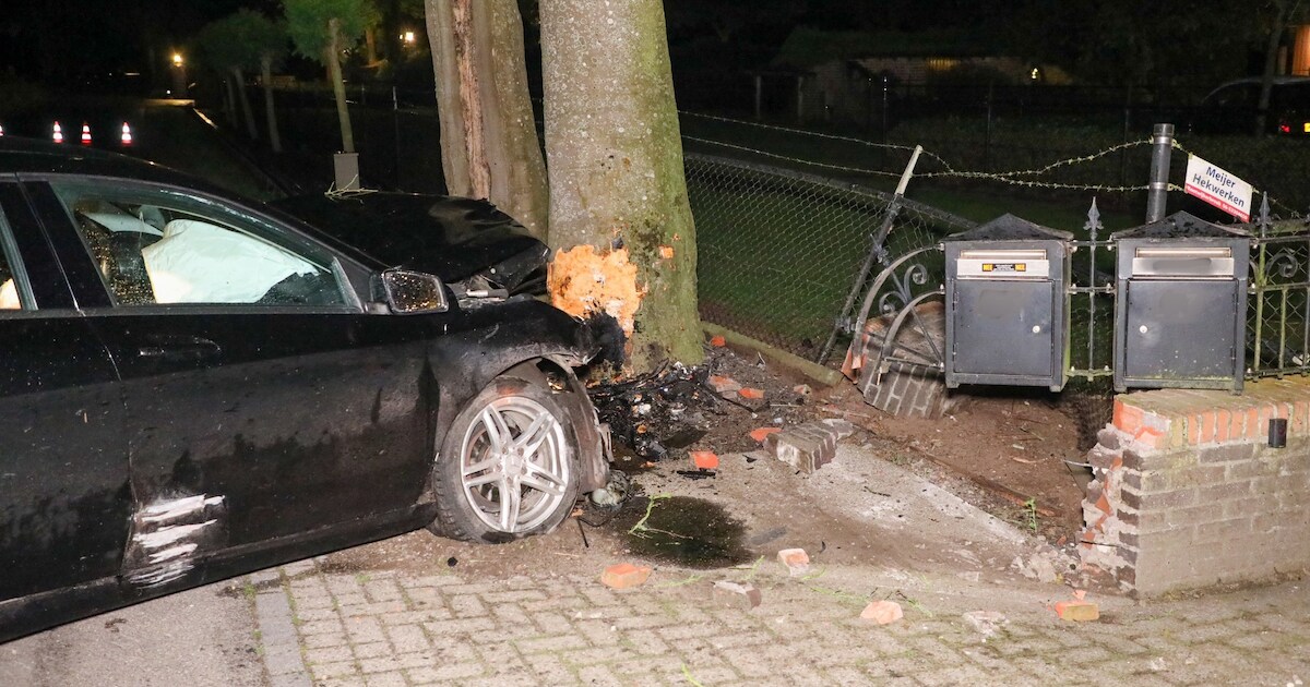 Automobilist moet mee met politie na klap tegen tuinhek en boom in Harskamp