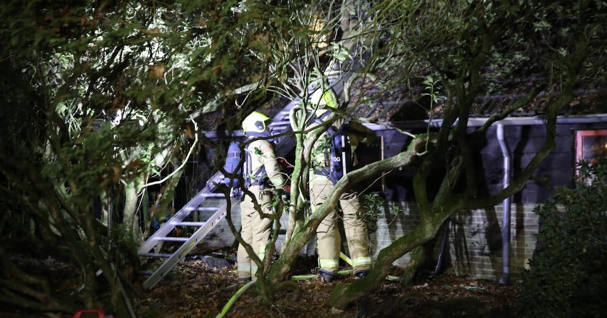 Via bospad komt brandweer op afgelegen plek om kachelbrand te blussen