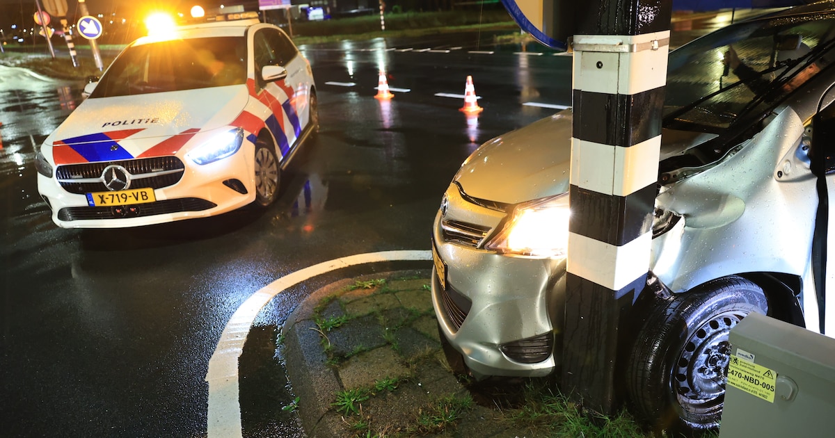 Automobilist botst tegen verkeerspaal op N470 bij Delft