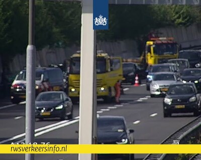 Half uur vertraging door ongeval met drie voertuigen op de A13 bij Rotterdam