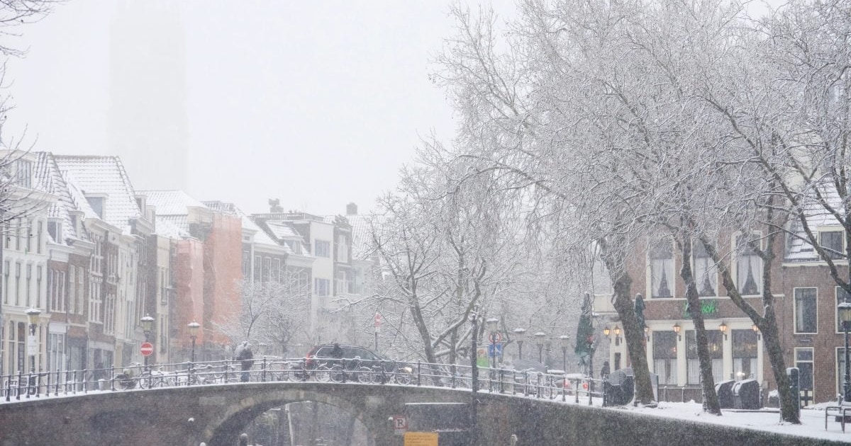 Video: Utrechters bouwen grote domtoren van sneeuw in hun achtertuin