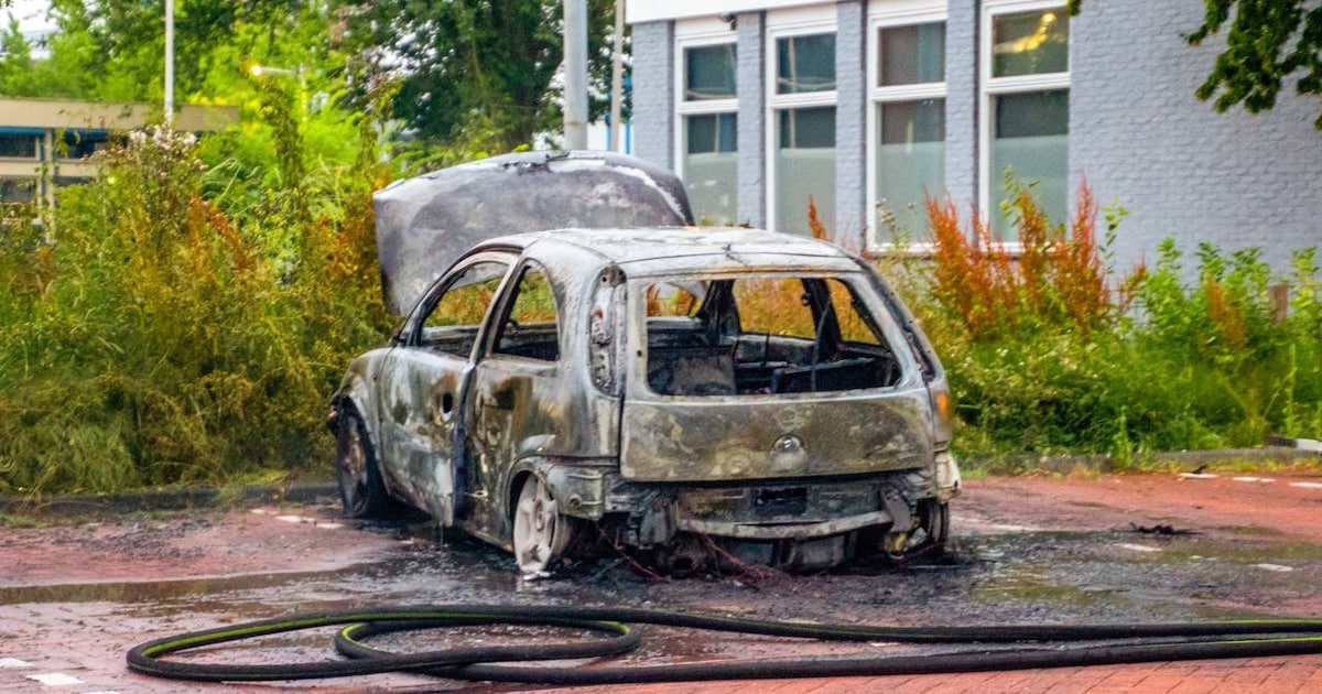 Geparkeerde auto uitgebrand op Educalaan in Dronten
