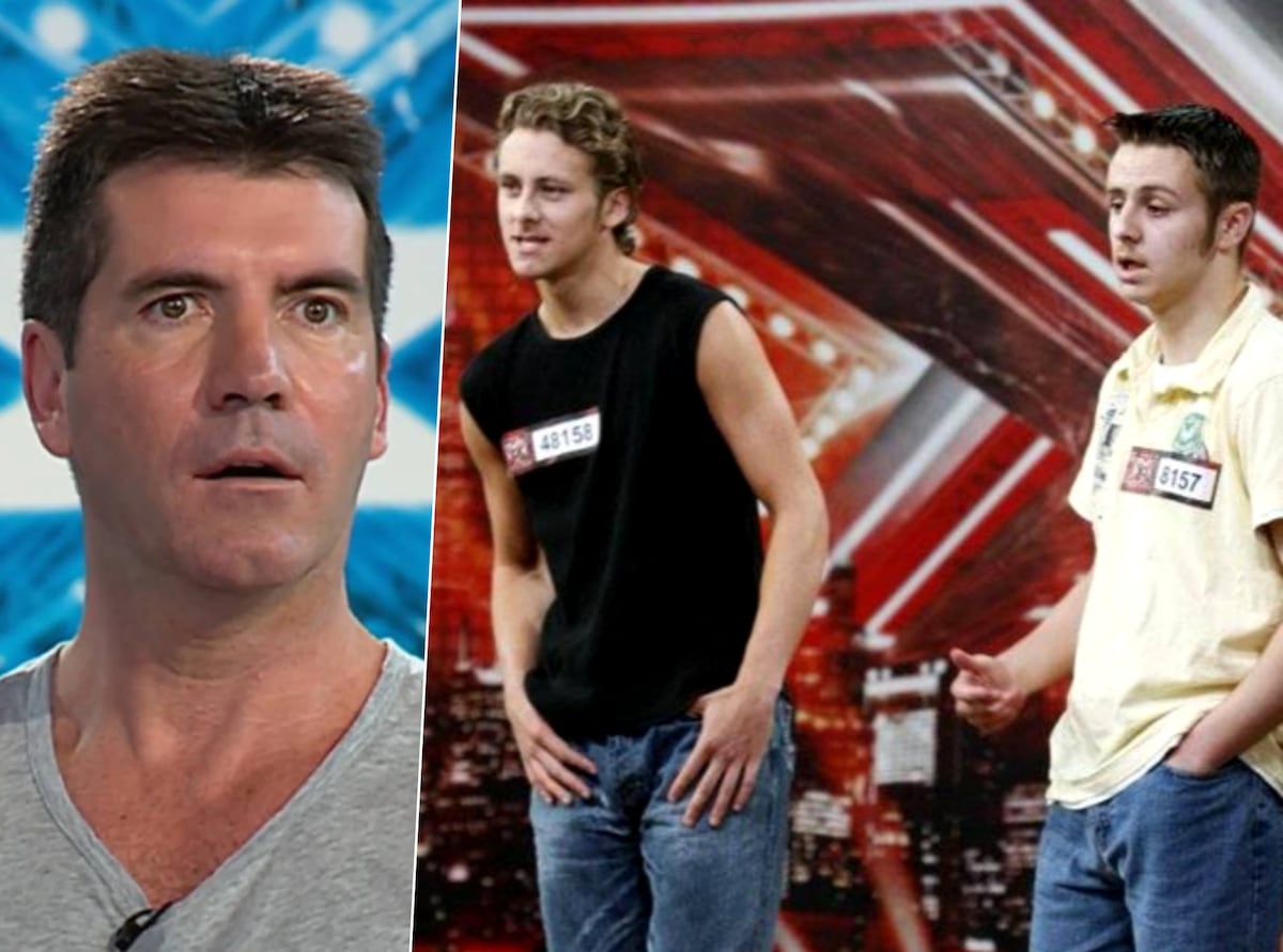 Simon Cowell phản ứng trước màn thử giọng của Ant và Seb tại X Factor năm 2008.