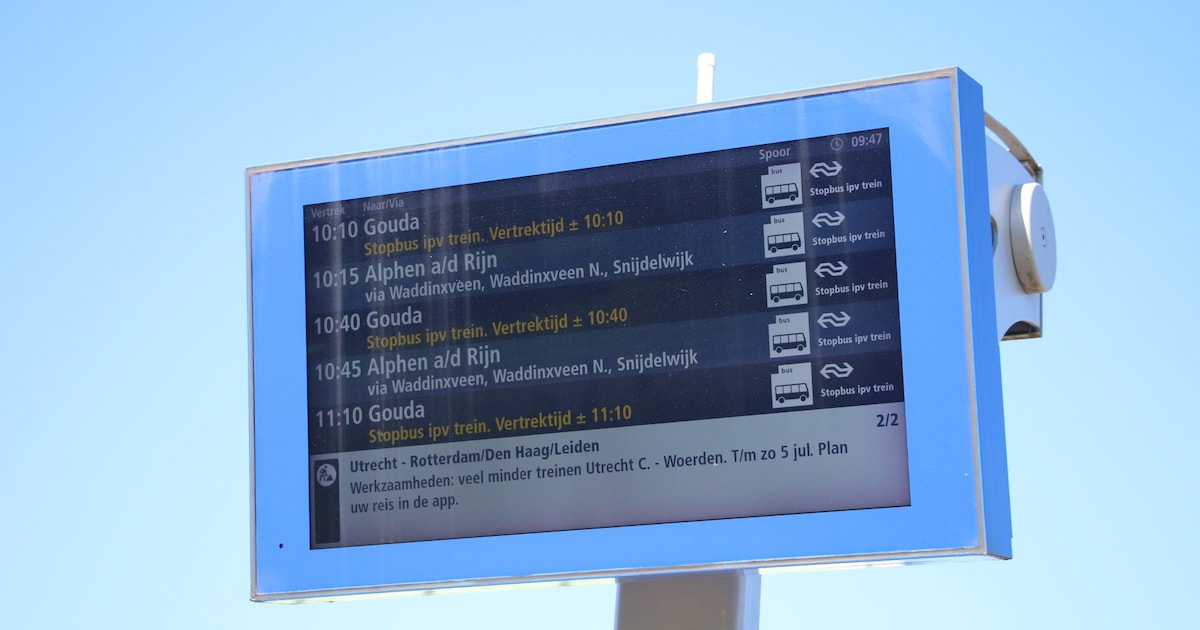 Geen treinverkeer tussen Alphen en Gouda door werkzaamheden