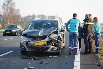 Flinke file vanwege kop-staartbotsing op A28 bij Zwolle