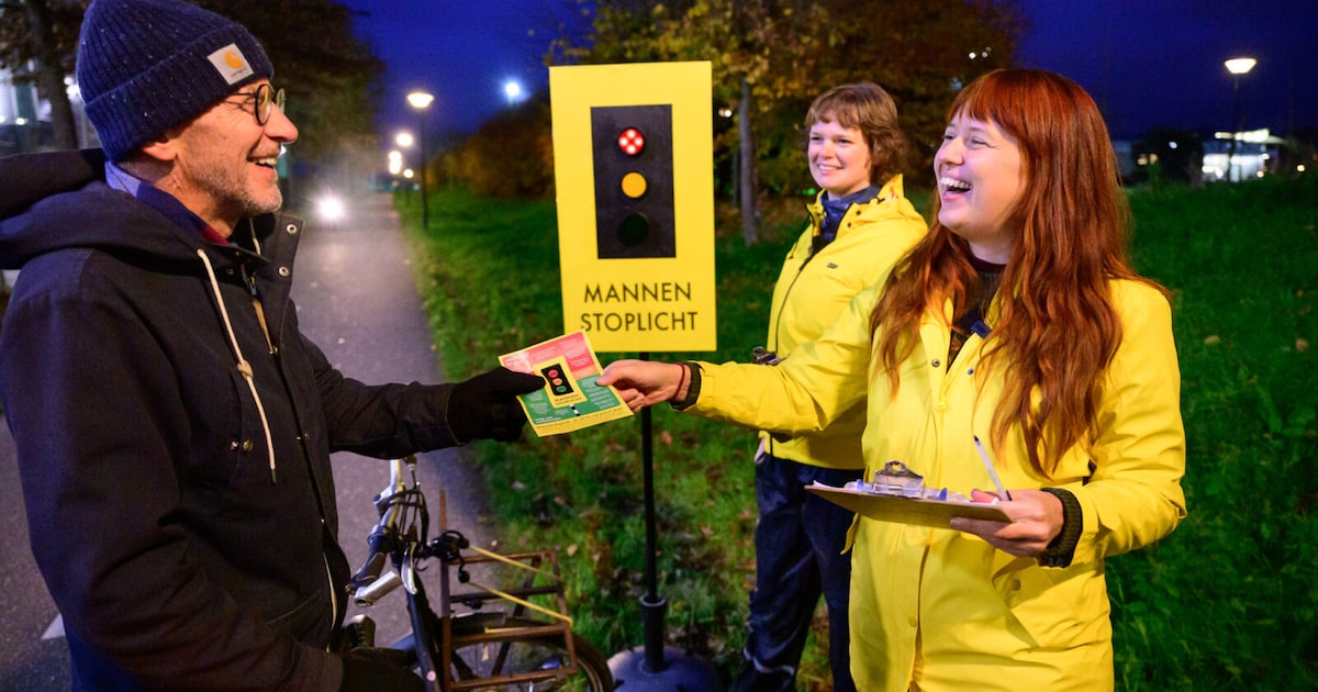 Een stoplicht alleen voor mannen: waar is dat voor nodig?