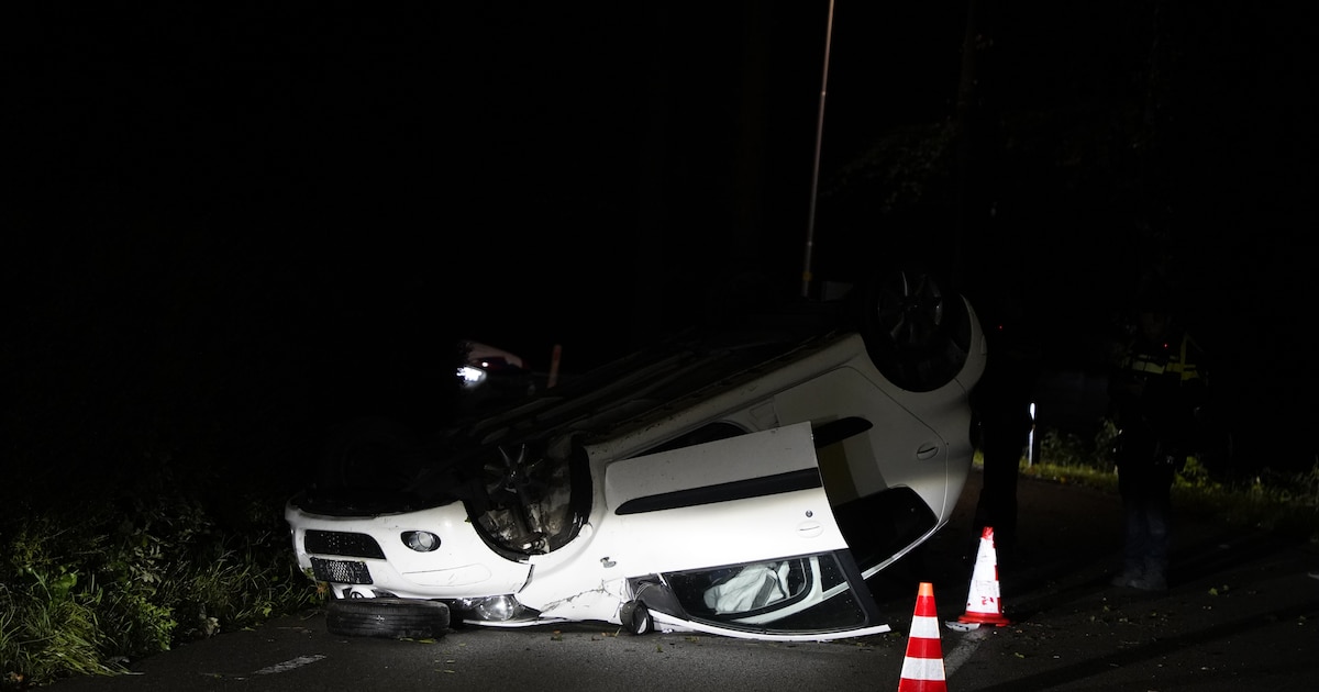 Auto slaat over de kop op N310, bestuurder komt met schrik vrij