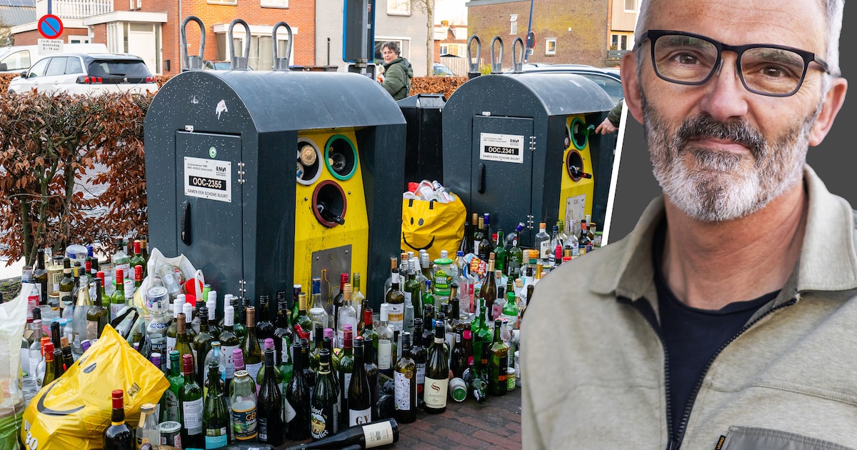 Puinhoop bij de glascontainers en daar moeten we met z’n allen wat aan doen, toch?
