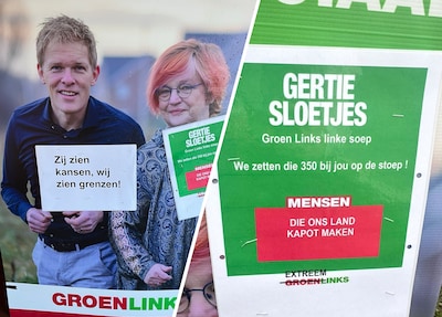 Posters van GroenLinks beklad en vernield in Brummen: ‘Waarom zou je zoiets doen?’