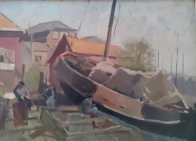 De geuren en kleuren van Spakenburgse werf gevangen in schilderijen: ‘De werf was zijn geboortegrond