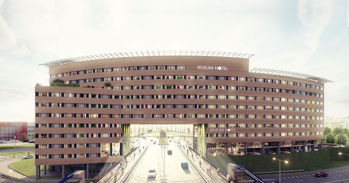 Zo slaap je straks boven het verkeer: nieuw XO Hotel opent boven Rivium Boulevard