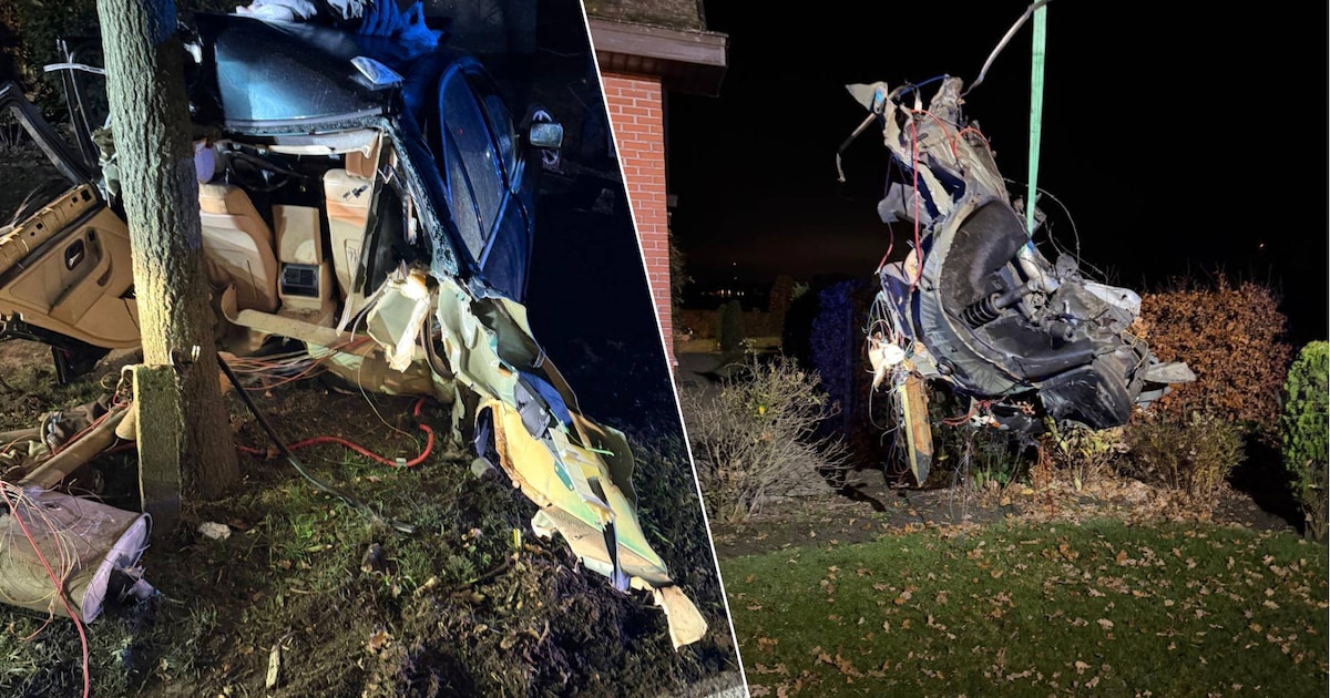Wagen eindigt in twee stukken na botsing tegen boom in Loenhout: bestuurder (26) zwaargewond