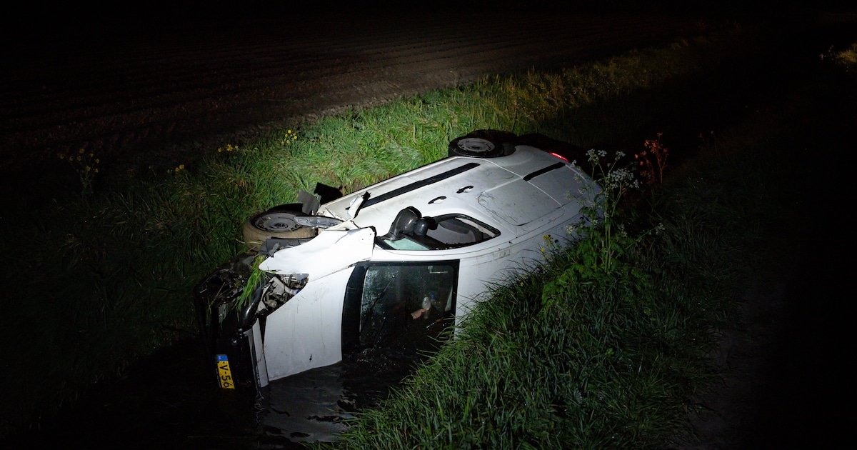Bestelbus in de sloot in Klaaswaal: bestuurder aangehouden