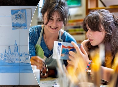 ‘Beschilderde tegeltjes zijn echt iets van vroeger’: leerlingen maken opvallend tableau voor eerste 